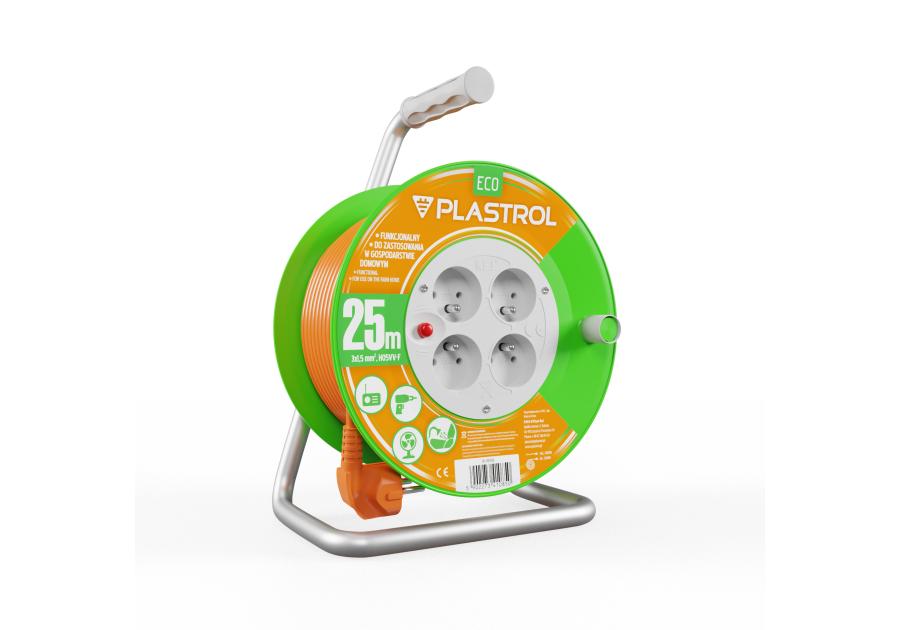 Przedłużacz bębnowy Eco PB-ST/S/25M/3X1,5/H05VV-F pomarańczowy PLASTROL