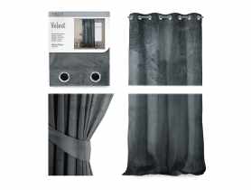 Zasłona Velvet Eyelets grafitowy 140x270 cm AMELIAHOME