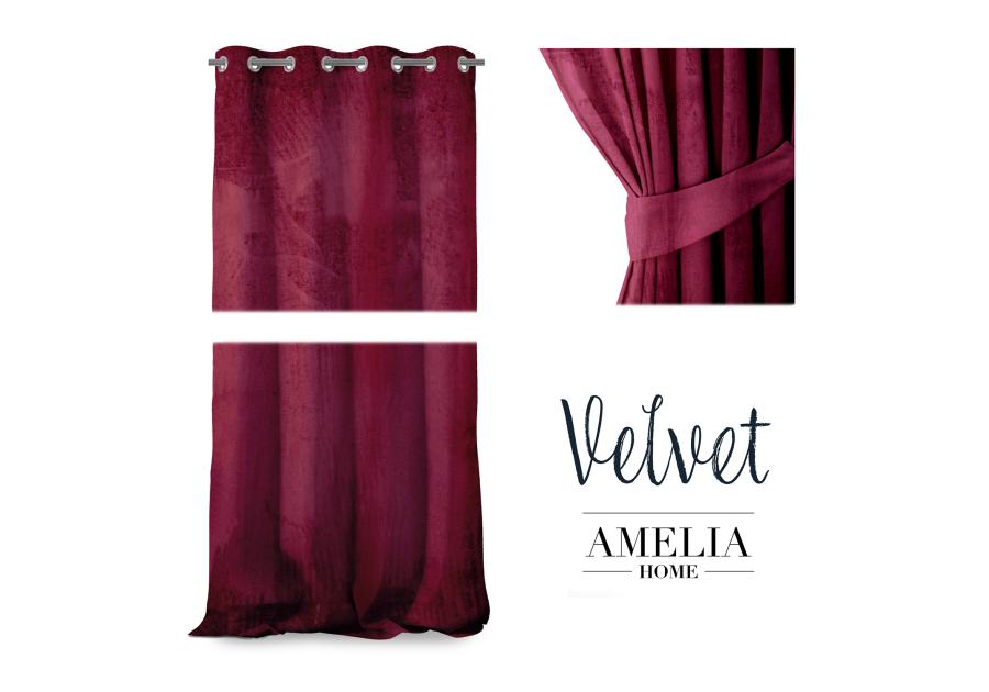 Zasłona Velvet Eyelets bordowy 140x270 cm AMELIAHOME