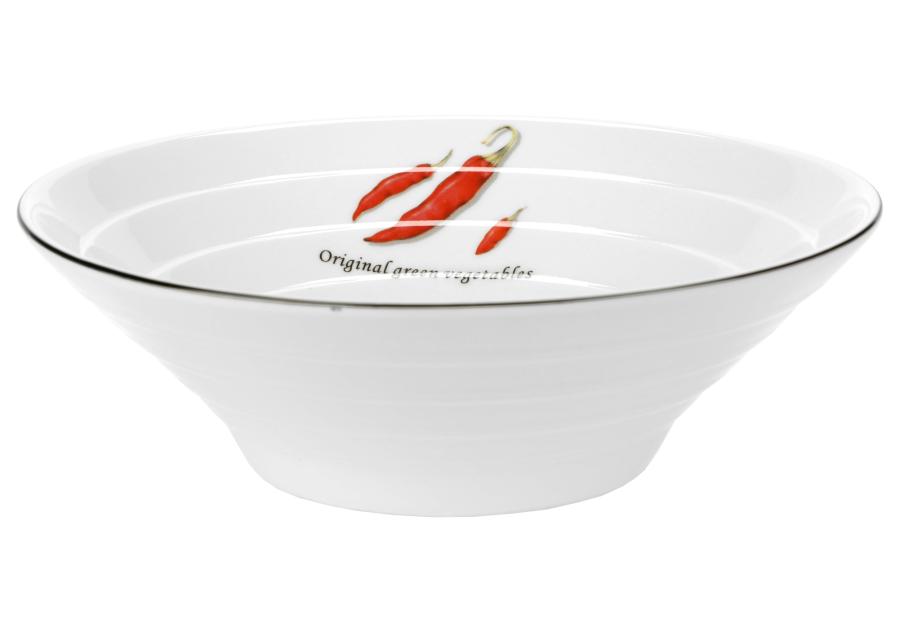 Salaterka Toskania z porcelany New Bone fi 19,5 cm wzór 2 Paprika DECOR