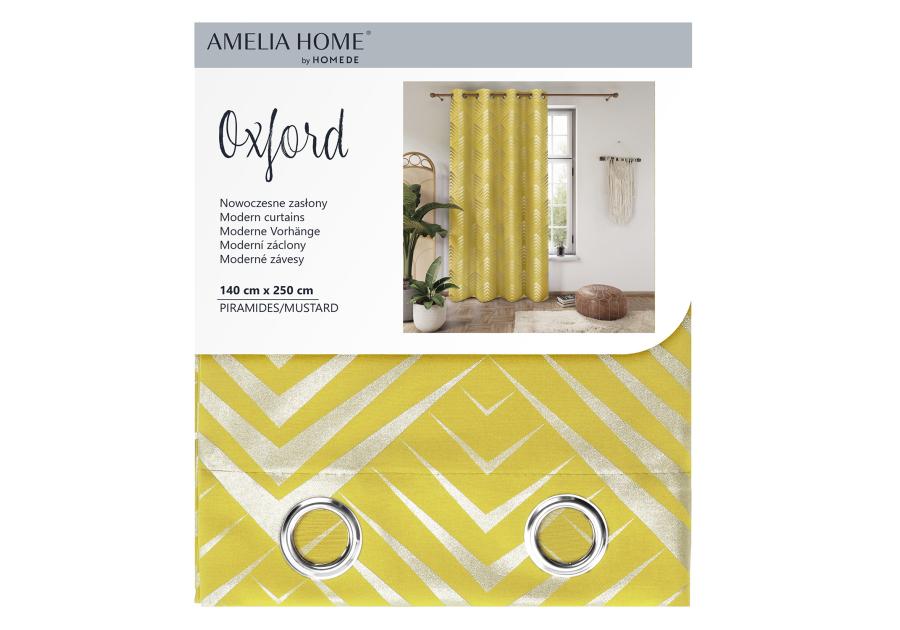 Zasłona Piramides żółty 140x250 cm AMELIAHOME