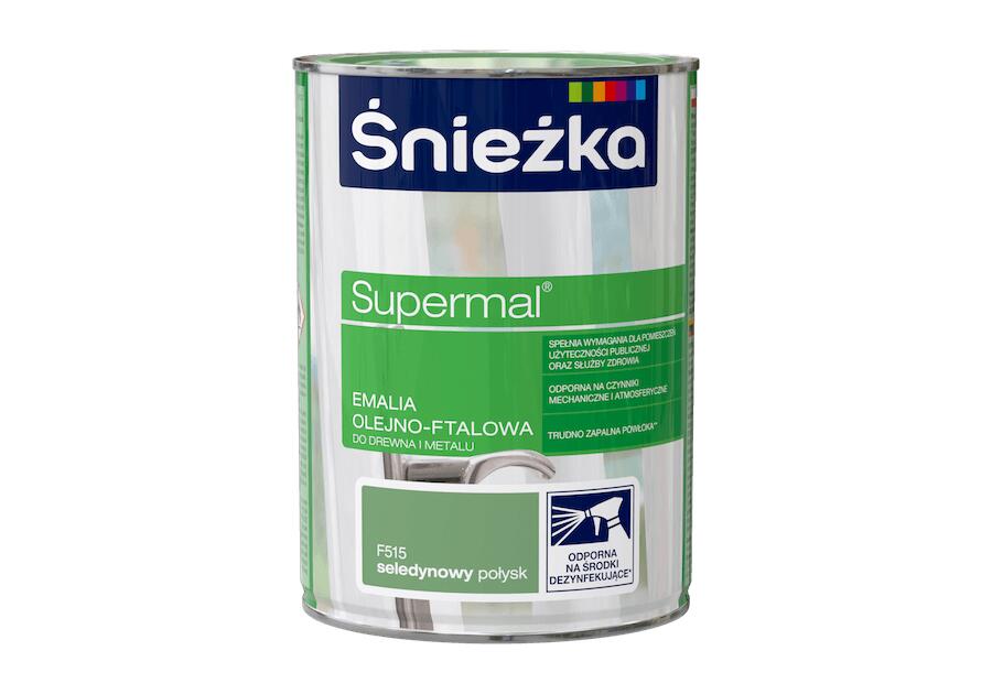 Farba do drewna i metalu seledynowy 0,8 L Supermal ŚNIEŻKA
