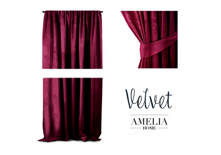 Zasłona Velvet Pleat bordowy 140x270 cm AMELIAHOME