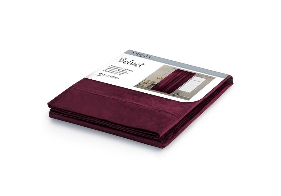 Zasłona Velvet Pleat bordowy 140x270 cm AMELIAHOME