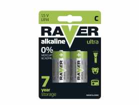 Bateria alkaliczna Ultra Alkaline C - LR14 blister 2 szt. RAVER