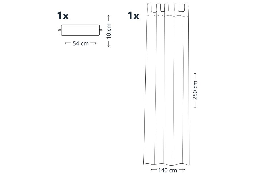 Zasłona Tab niebeski 140x250 cm AMELIAHOME