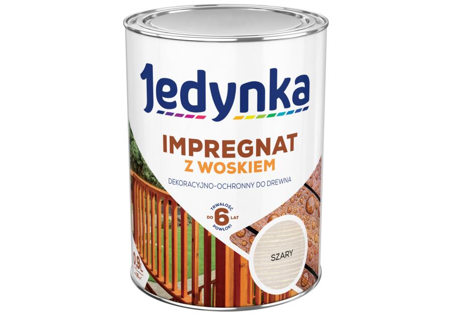 Impregnat do drewna z woskiem szary 0,9 L JEDYNKA