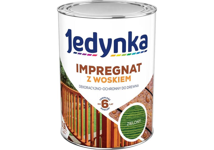 Impregnat do drewna z woskiem zielony 0,9 L JEDYNKA