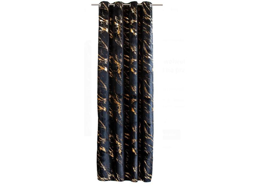 Zasłona welwetowa endless chic black czarno-złota 140x270 cm CHIC HOME