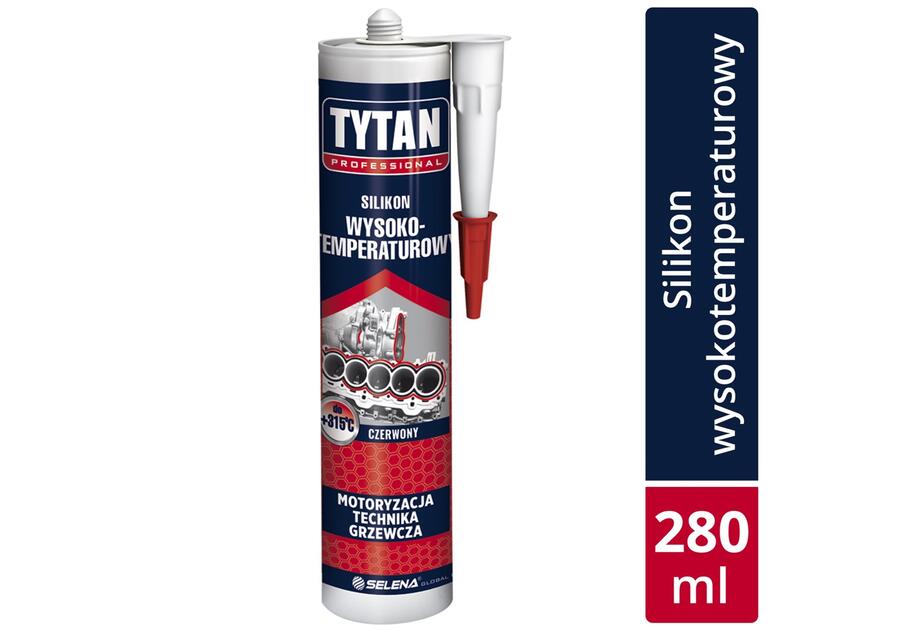 Silikon wysokotemperaturowy czerwony 280 ml TYTAN PROFESSIONAL