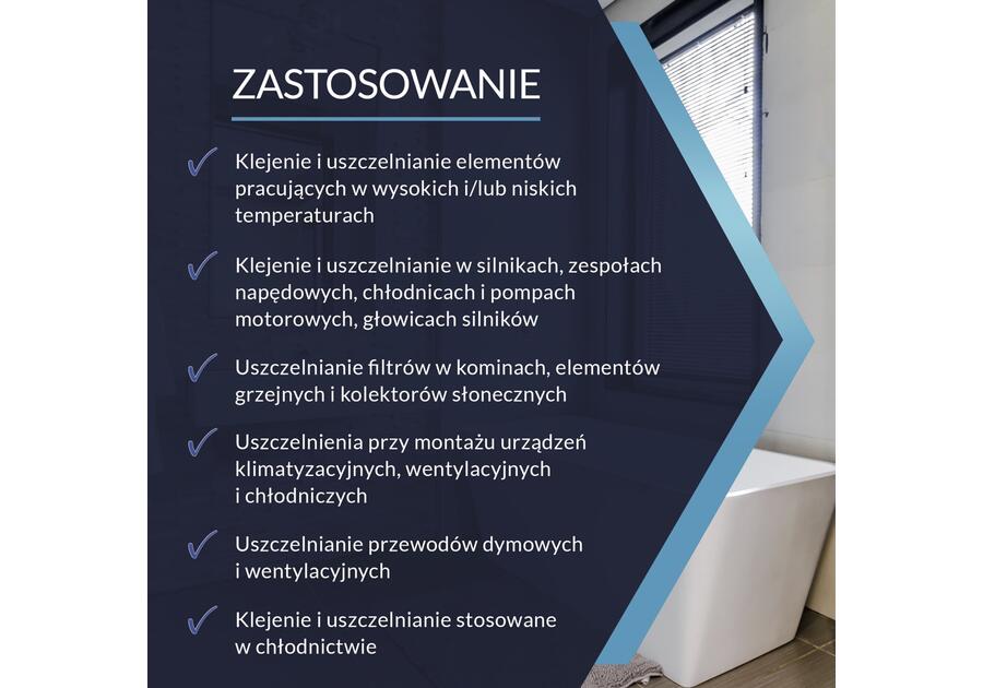 Silikon wysokotemperaturowy czerwony 280 ml TYTAN PROFESSIONAL