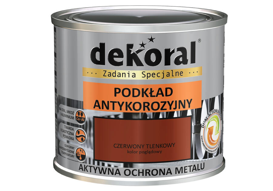 Podkład antykorozyjny 0,5 L czerwony tlenkowy DEKORAL