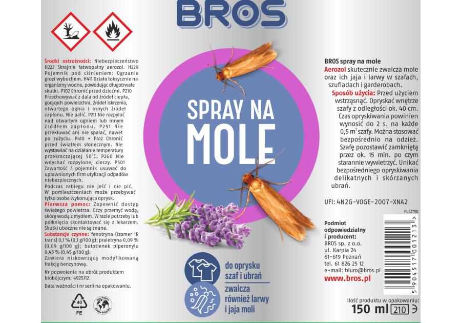 Spray na mole 150 ml BROS