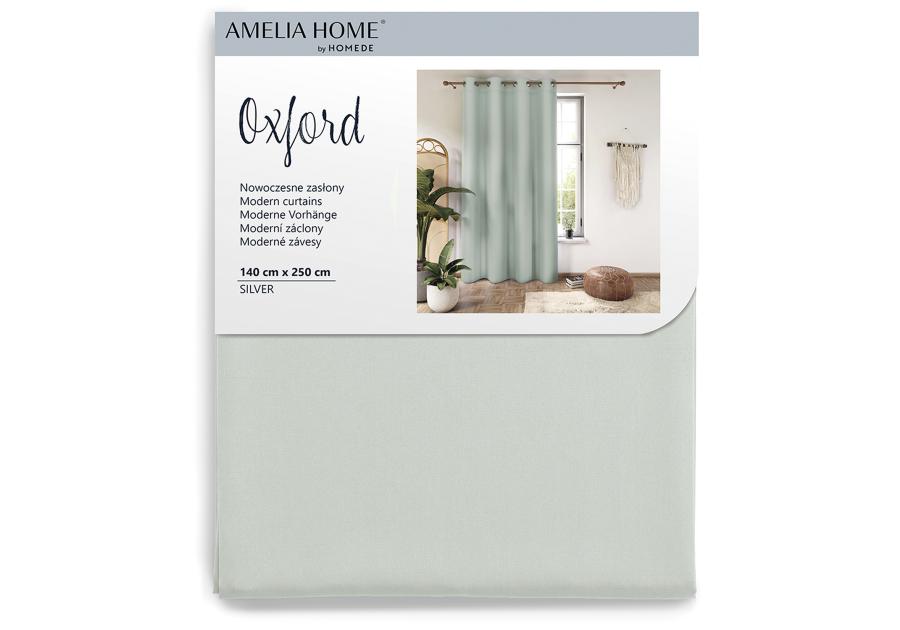 Zasłona Oxford Eyelets srebrny 140x250 cm AMELIAHOME