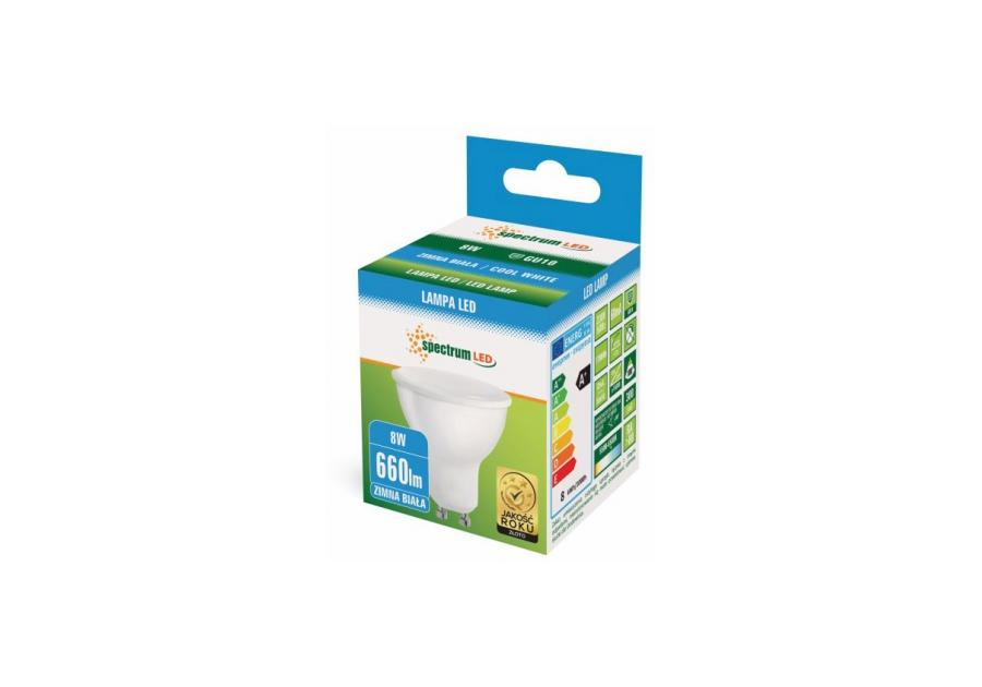 Żarówka LED 8 W GU10 biały zimny z mleczną szybką SPECTRUM