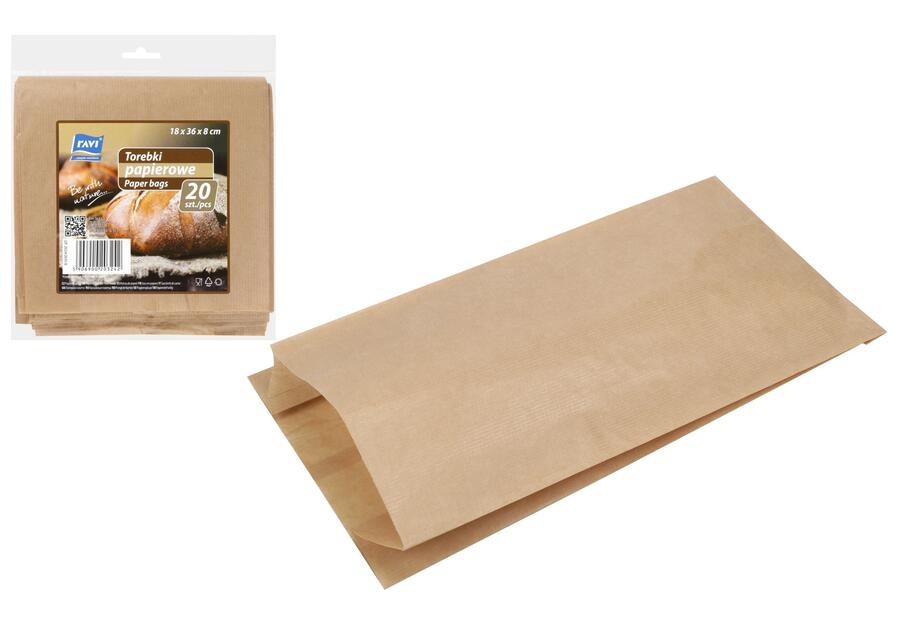 Torebki papierowe 18x36x8 cm 20 sztuk SIMPLE SOLUTIONS