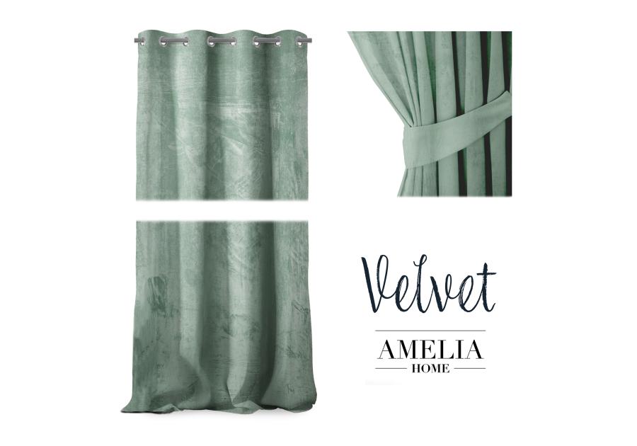 Zasłona Velvet Eyelets miętowy 140x270 cm AMELIAHOME