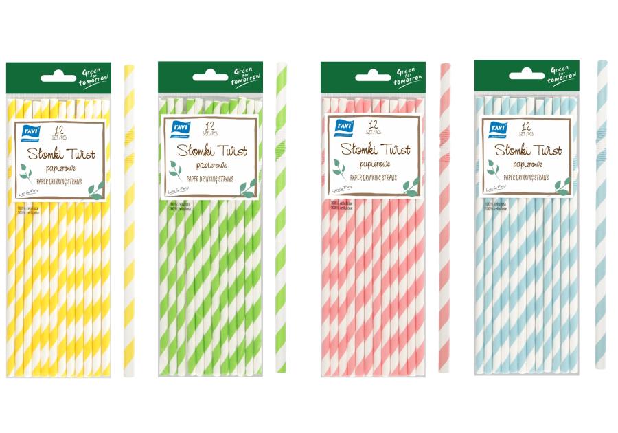 Słomki papierowe łamane 12 sztuk NJB Twist SIMPLE SOLUTIONS