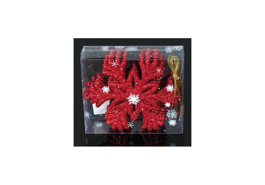 Śnieżynki zdobione brokatem do powieszenia 6 szt. - 10 cm JUMI