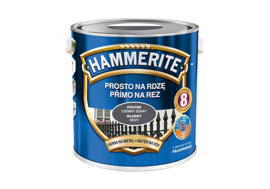 Farba do metalu 2,5 L ciemny szary połysk HAMMERITE