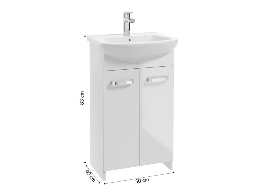 Szafka z umywalką Mila 50 cm biała DEFTRANS