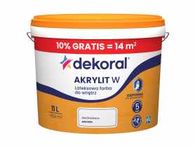 Farba do wnętrz Akrylit W Plus śnieżnobiała 10 L DEKORAL