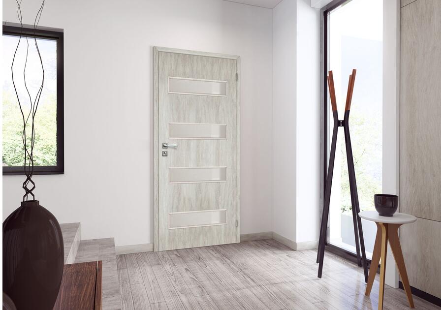 Drzwi wewnętrzne 70 cm Milano prawe 4/4 dąb srebrny VOSTER
