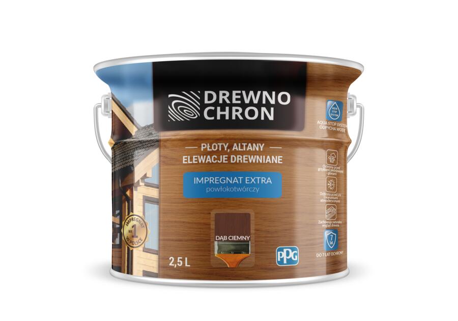 Impregnat do drewna Extra dąb ciemny 2,5 L DREWNOCHRON