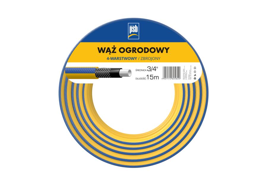 Wąż ogrodowy 4 warstwowy 3/4 - 15 m PSB
