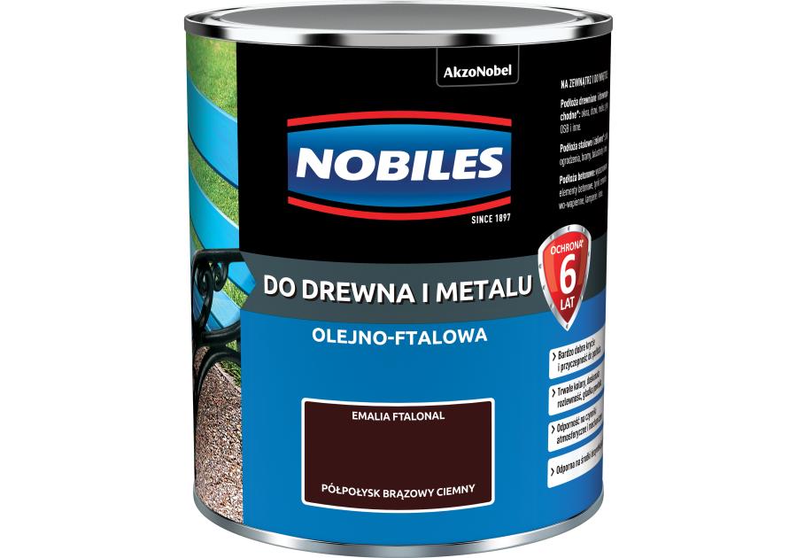 Emalia ftalowa półpołysk brązowy ciemny Ftalonal 0,7 L NOBILES