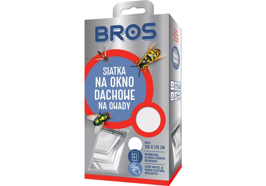Siatka na okno dachowe 120x170 cm biała BROS