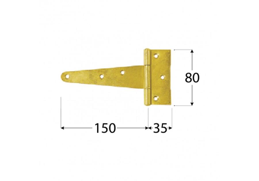 Zawias trójkątny 15x3,5x8 cm ZT150 DMX