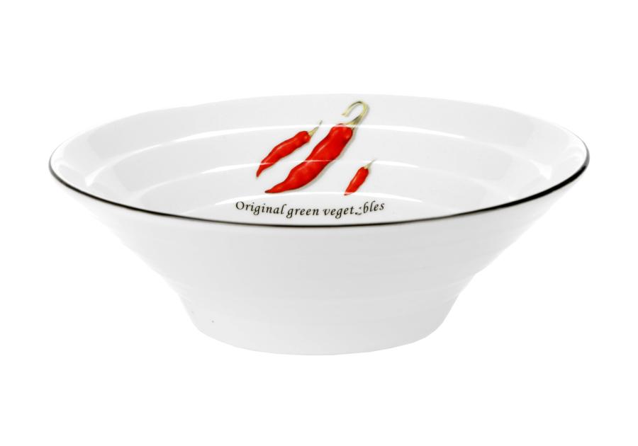 Salaterka Toskania z porcelany New Bone fi 17,5 cm wzór 2 Paprika DECOR