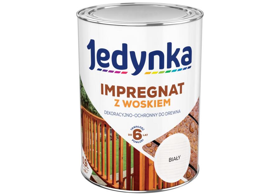 Impregnat do drewna z woskiem biały 0,9 L JEDYNKA