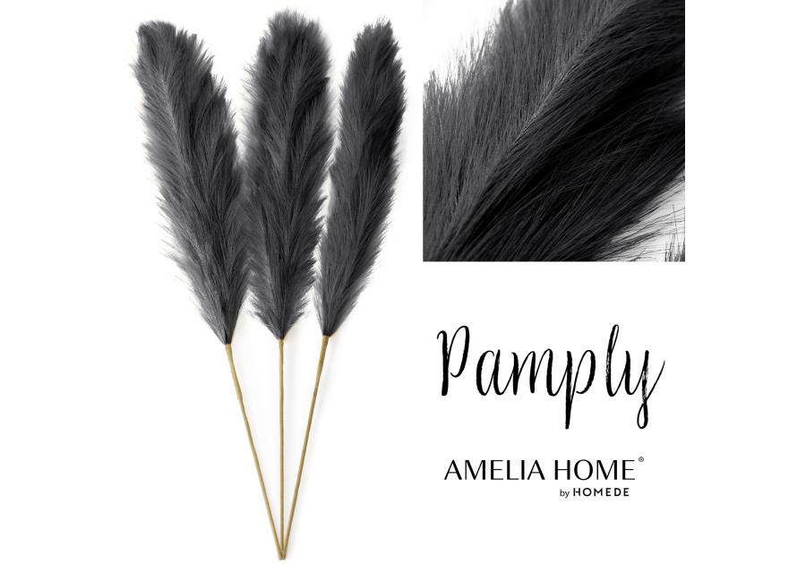 Zestaw sztucznych pampasów Pamply 3 szt. -110 cm czarny AMELIAHOME