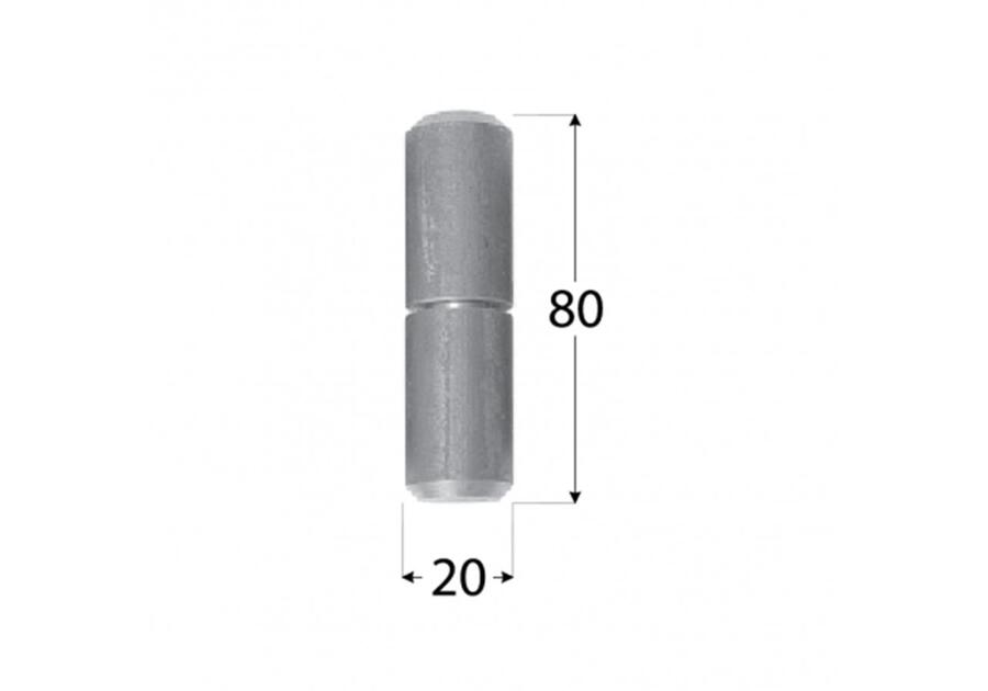 Zawias toczony z kulką 2x8 cm ZTK20 DMX