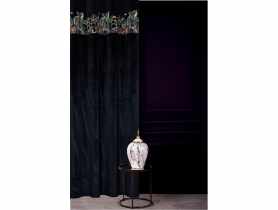 Zasłona welwetowa dżungla outstanding chic czarna 140x270 cm CHIC HOME