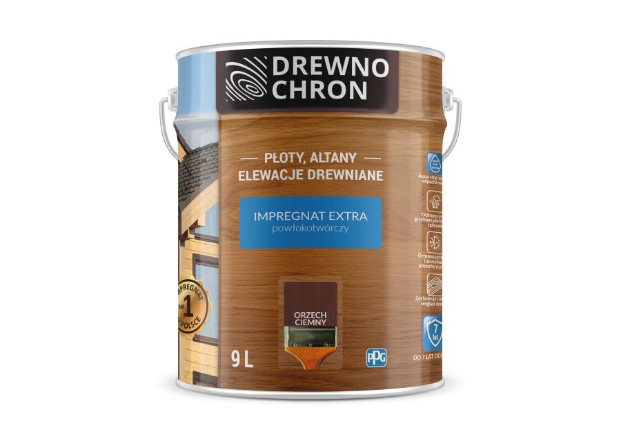 Impregnat do drewna Extra orzech ciemny 9 L DREWNOCHRON