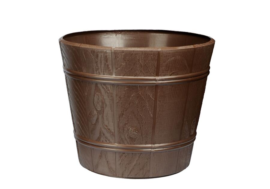 Doniczka drewnopodobna 34 cm - 7211 brązowa VERDENIA