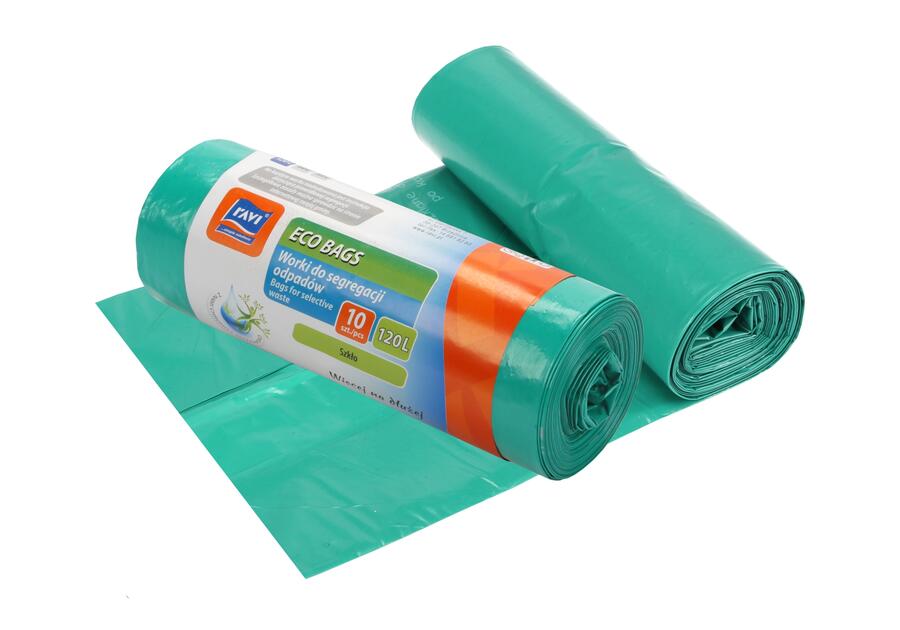 Worki Eco Bags 120 L - 10 szt. zielone szkło RAVI