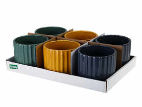 Osłonka ceramiczna 12 cm tacka multikolor VERDENIA
