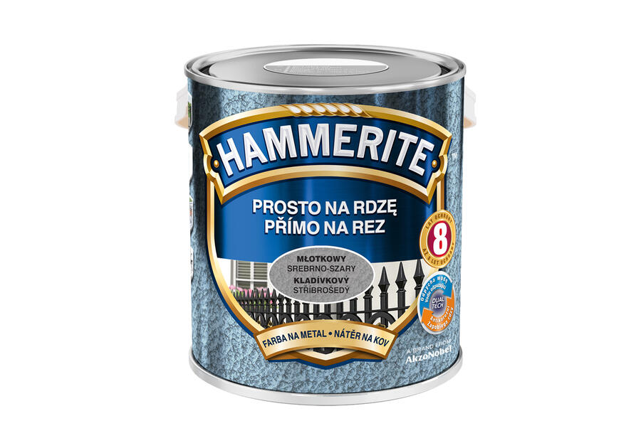 Farba do metalu 2,5 L młotkowy srebrno-szary HAMMERITE