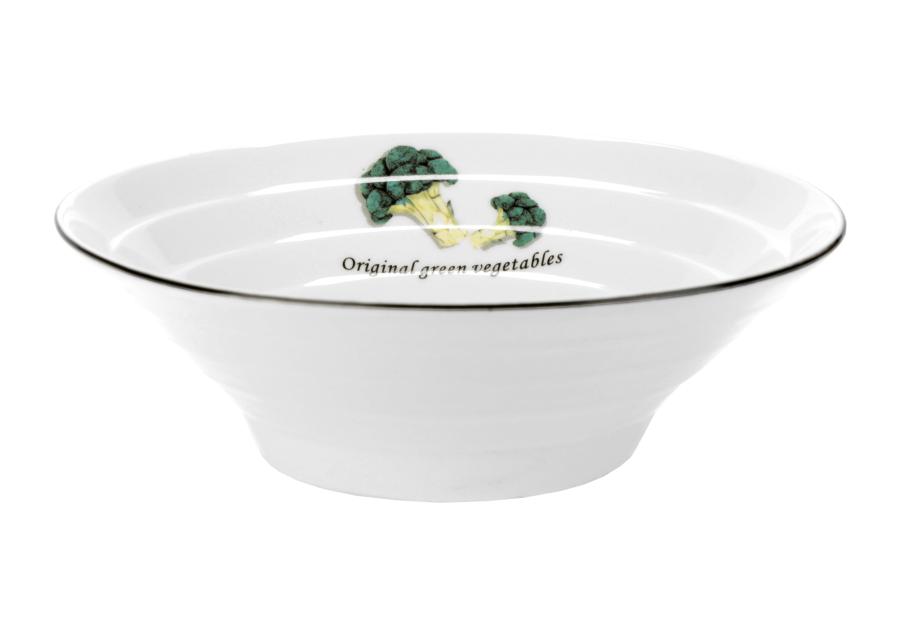 Salaterka Toskania z porcelany New Bone fi 17,5 cm wzór 3 Broccoli DECOR