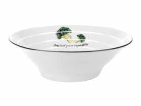 Salaterka Toskania z porcelany New Bone fi 17,5 cm wzór 3 Broccoli DECOR