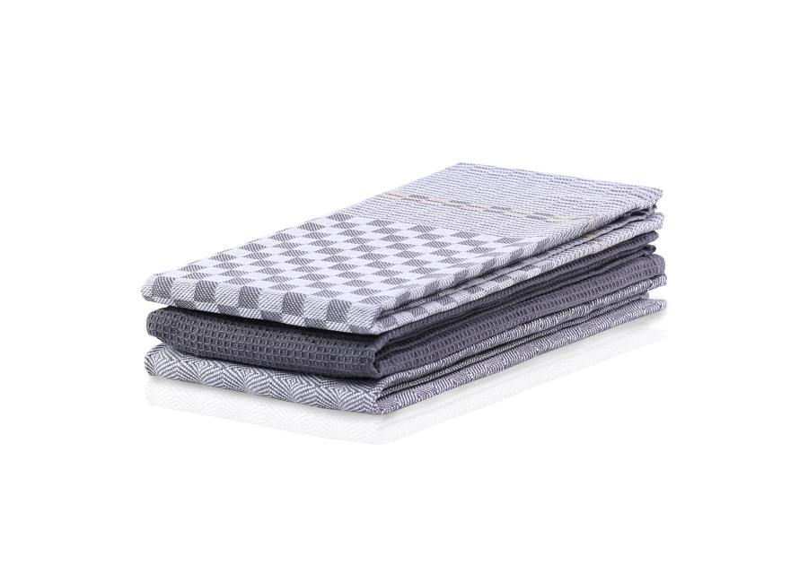 Ręcznik kuchenny Louie grafitowy Set 50x70x3 cm DECOKING