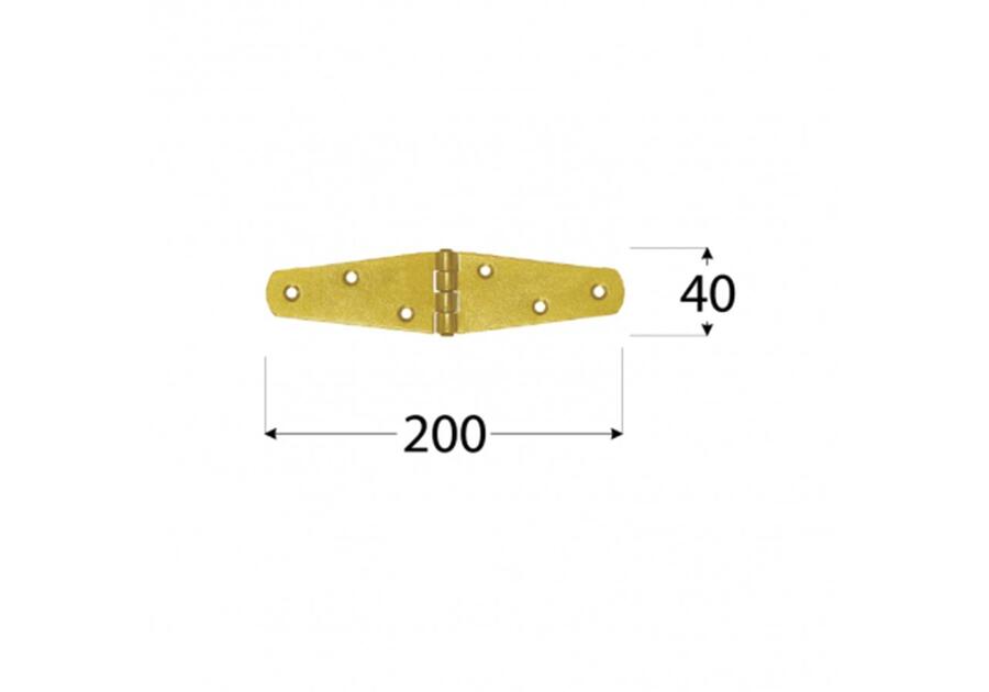Zawias trójkątny splatany 200x40x2 mm DMX