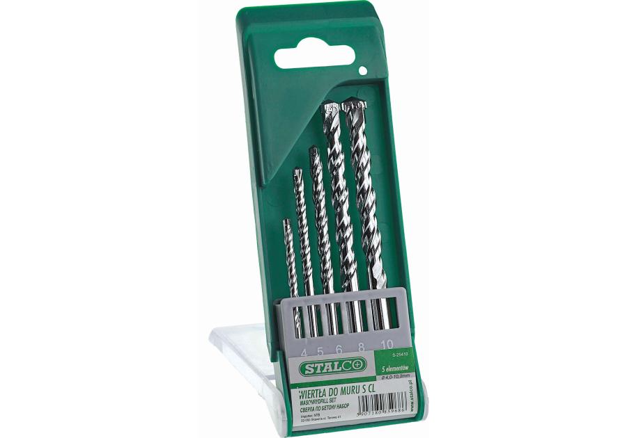 Wiertła 4-10 mm 5-elementowe scl do muru s-25410 STALCO
