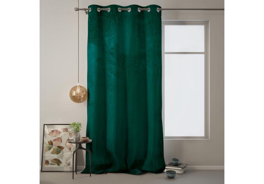 Zasłona Velvet Eyelets ciemnozielony 140x270 cm AMELIAHOME