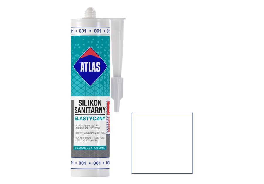 Silikon sanitarny elastyczny 001 biały 280 ml ATLAS