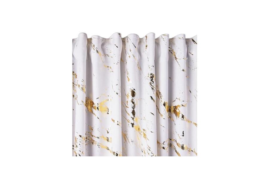 Zasłona velvetowa z nadrukiem-marmur endless chic gold biało-złota 140x270 cm CHIC HOME